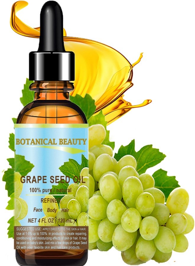 Botanical Beauty GRAPE SEED OIL 100% Pure Natural Undiluted Refined Cold Pressed Carrier Oil for Face, Skin, Body, Hair, Massage, Lip, Nails. 4 Fl. oz-120 ml. - Image 2